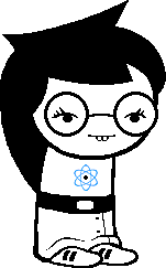 a gif image of character jade harley from homestuck. the symbol on her shirt cycles between several different ones